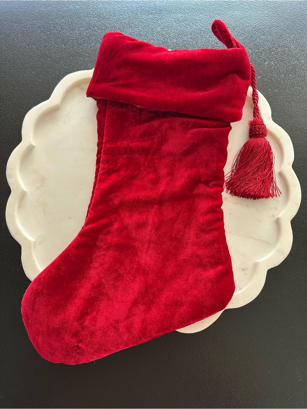 Red Festive Holiday Stocking - Picture 2 of 3
